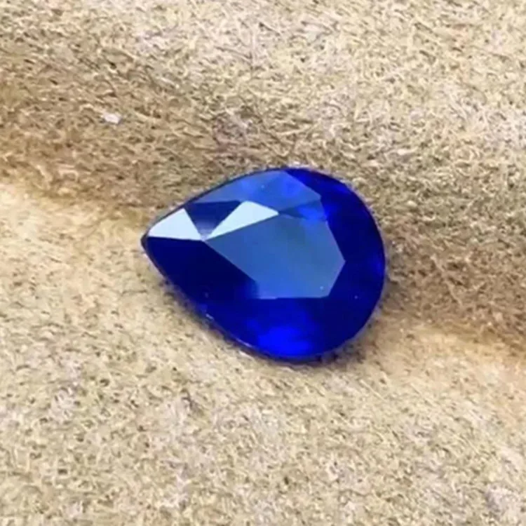 

Precious Sri Lanka Unheated Loose Gemstone in Pear Cutting For Jewelry Making 1ct Royal Blue Natural Sapphire