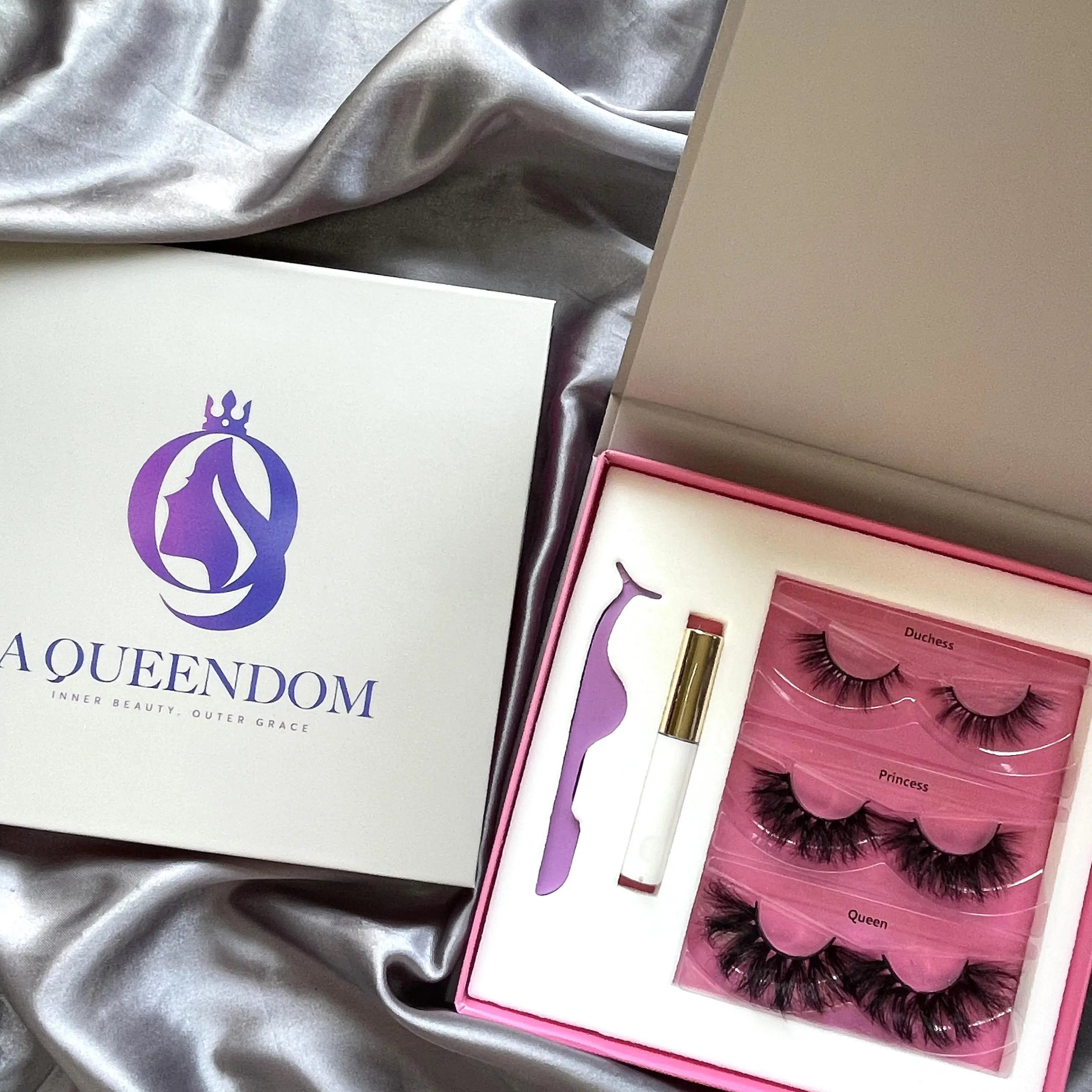 

Custom luxury empty 3 pair lash book set wholesale fluffy 3d mink full strip lashes natural eyelashes, Natural black
