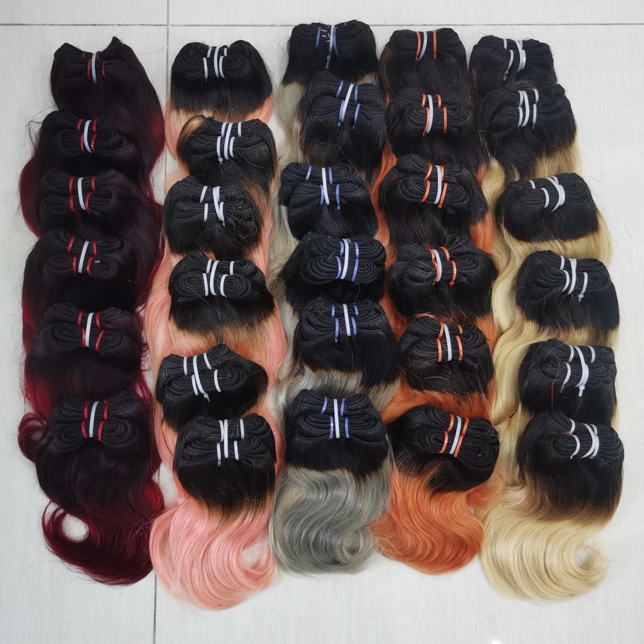 

Letsfly factory cheap price wholesale Short wavy Bundle colored hair extension virgin human hair for Woman Free Shipping