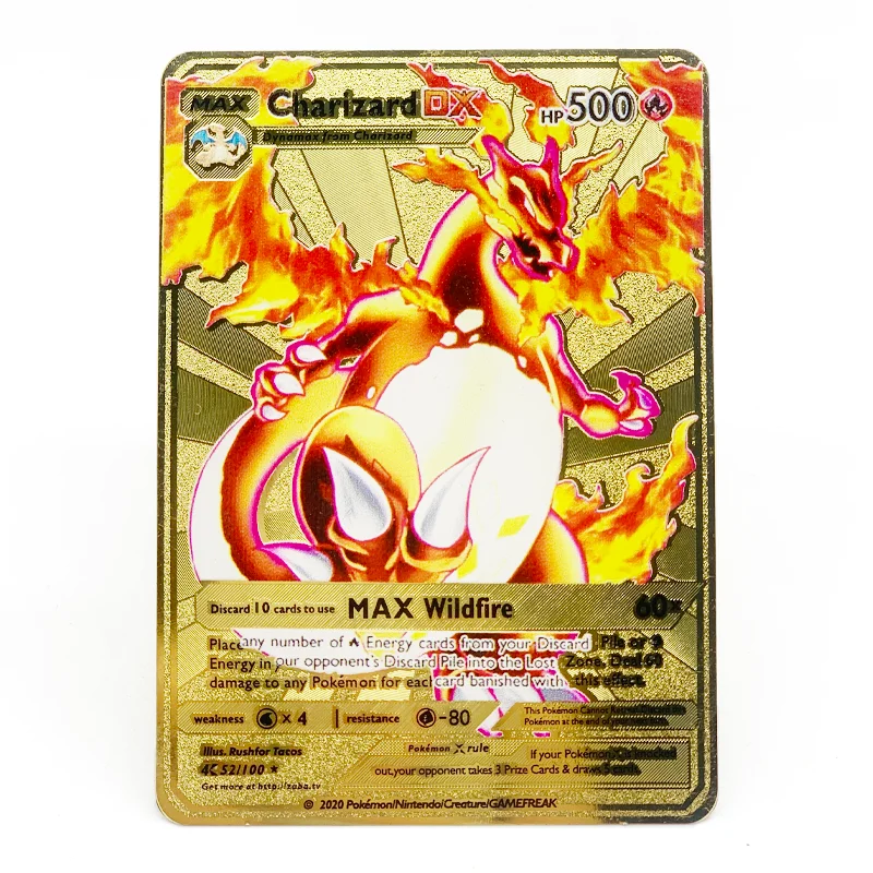 

1999 1st Edition Metallic Gold Holo Pikachu Digimon Charizard Style Custom Pocket Card GX EX