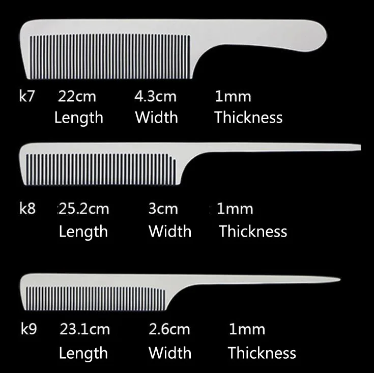 
JDK Professional Titanium Steel Metal Comb Hair Cutting Trim Hair Hairdressing High Strength Stainless SteelComb for Barbers 