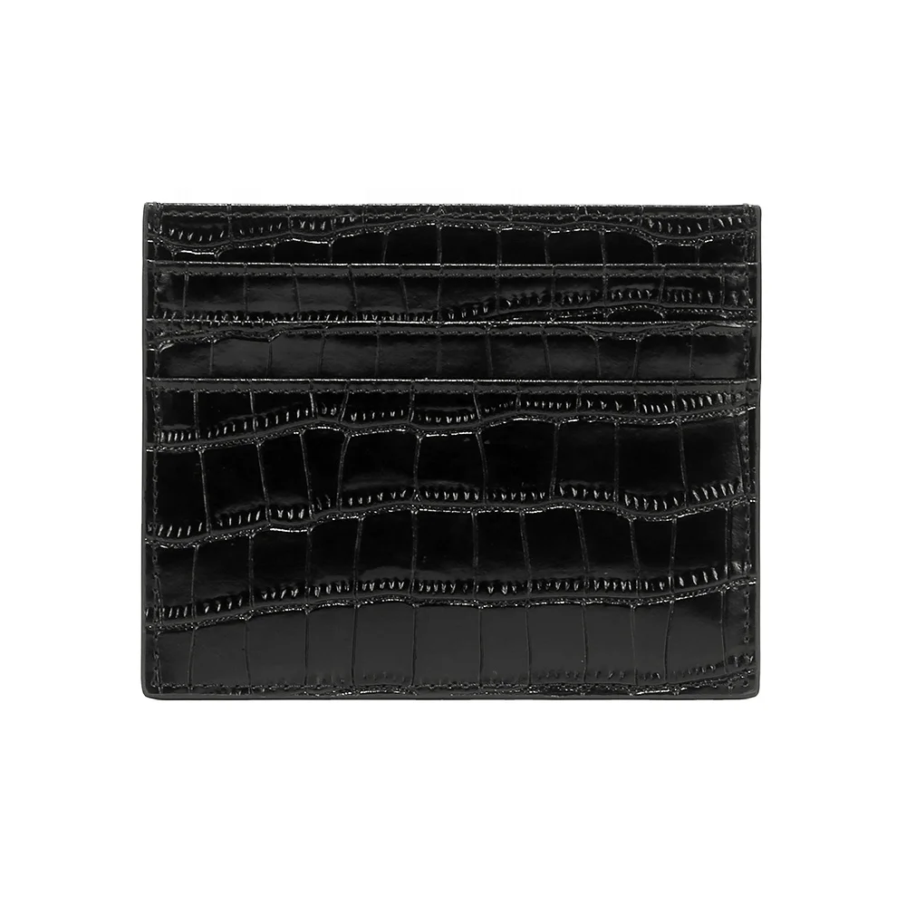

Factory Wholesale RFID Blocking Crocodile Pattern Leather Card Holder Minimalist Slim Card Wallets