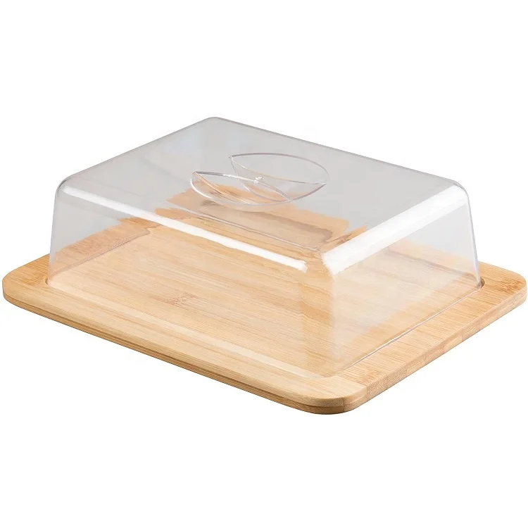 

Kitchen Custom Bamboo Cutting Board With Lid Bread Box Bin Storage, Natural