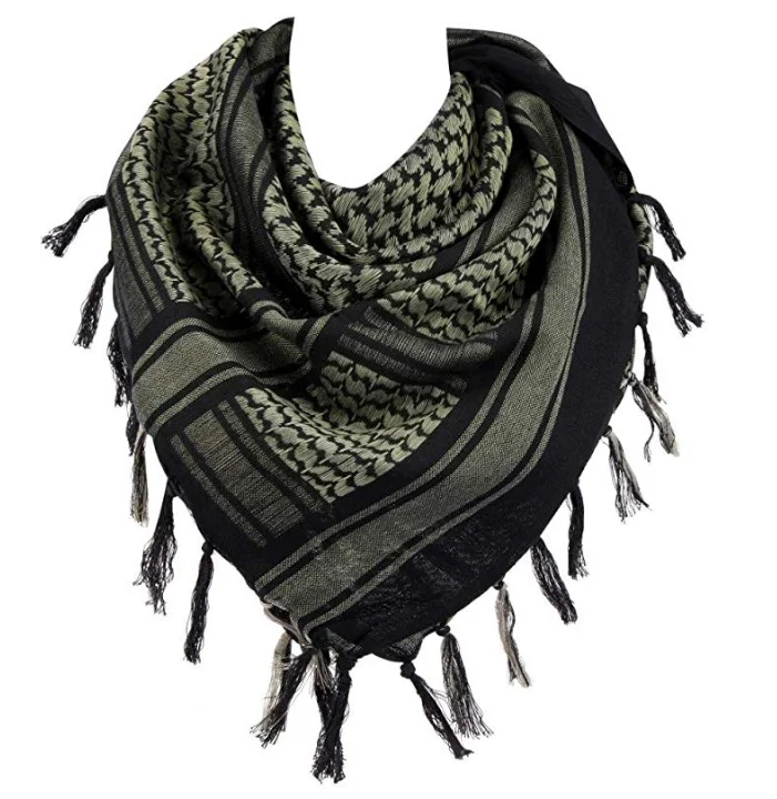 100/% Cotton Scarf Military Shemagh Arab Tactical Desert Keffiyeh Thickened Head Neck Scarf Wrap for Women and Men 43x43