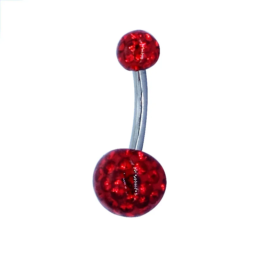 

Mixed Colors Medical Stainless Steel Belly Navel Piercing EPOXY COVERED MULTI Crystal Belly Navel Ring