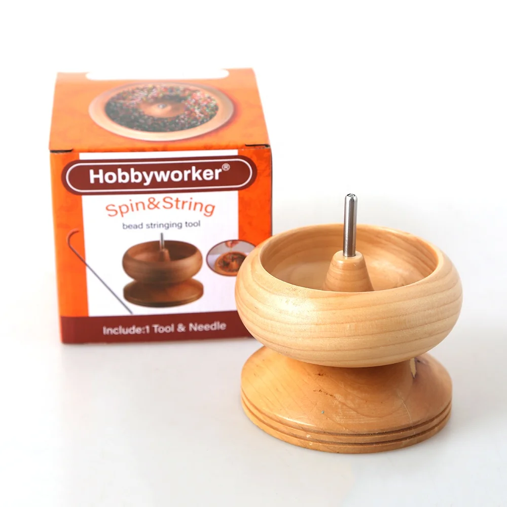 

Hobbyworker Wooden Bead Spinner with Needle for Crafts Quickly Durable Portable Hand Tool Jewelry Making tools