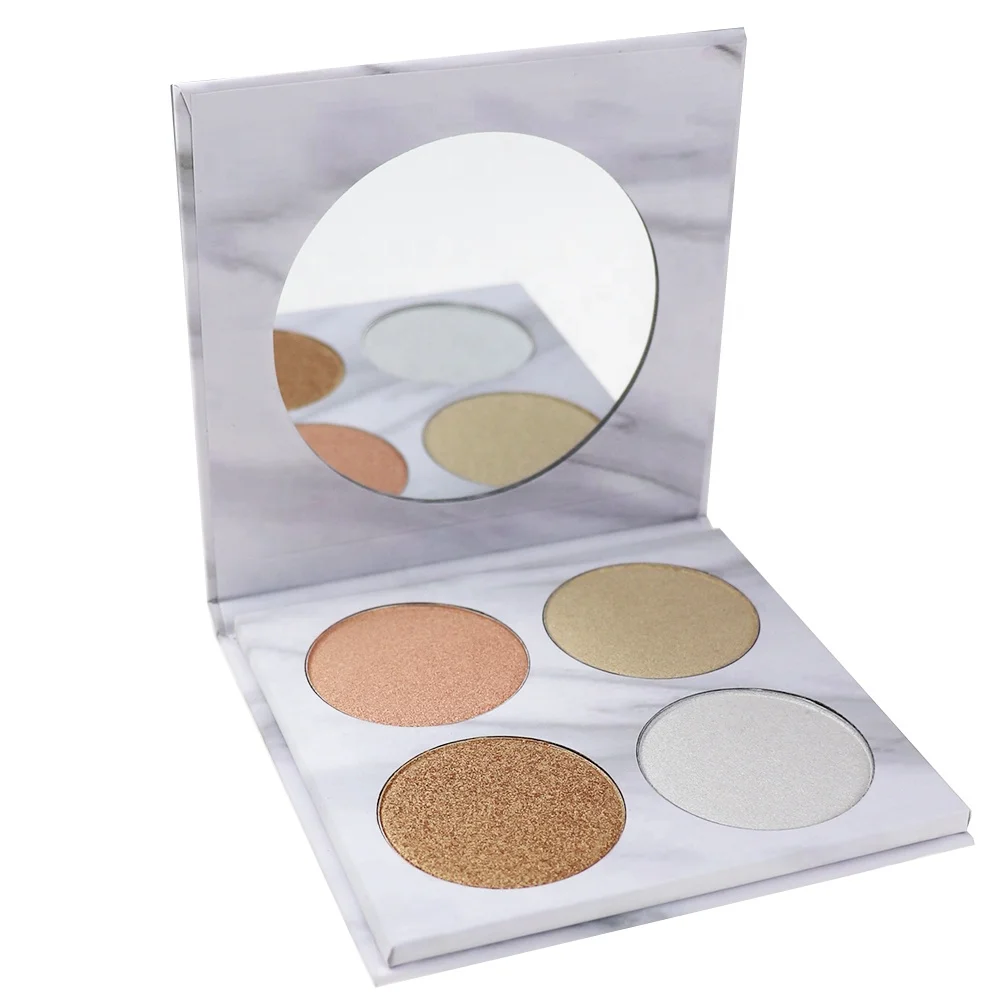 

Private Label 4 Color High Pigmented Highlighter Makeup Pressed Powder private label marble highlighter palette private label