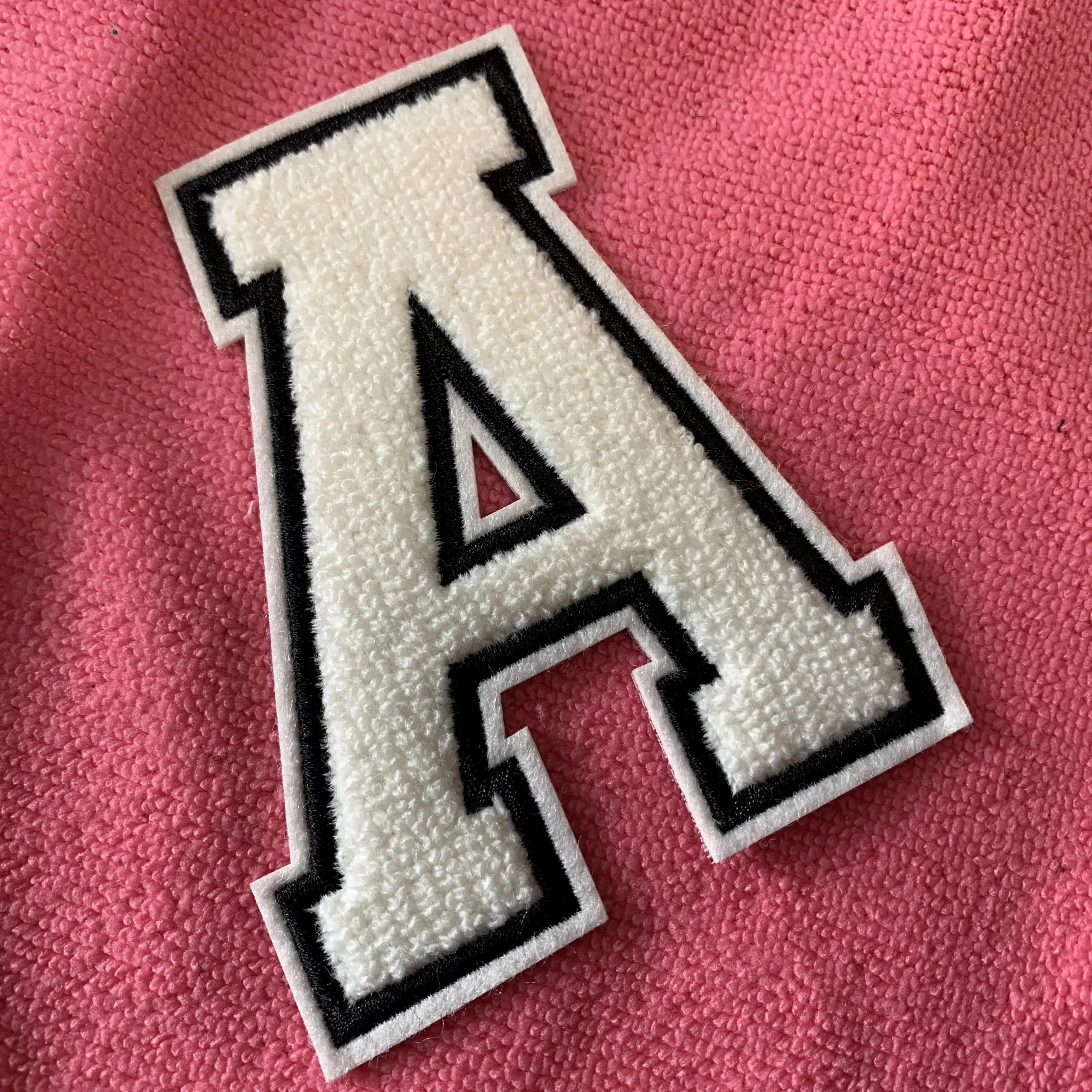 Beautiful Design Embroidery Letters Chenille Patchneat logo Heat Press Embroidery Towel Badge for Hoodies