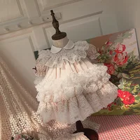 

infant baby girls dresses floral lace vintage spanish retro ball gown ruffles lolita wholesale children's clothes
