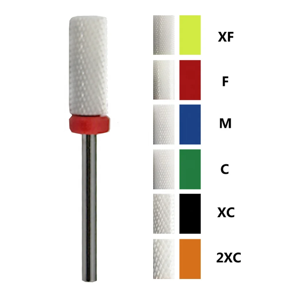 

popular white ceramic nail drill bit long flame nail tools, Red,blue,dark green,black,yellow