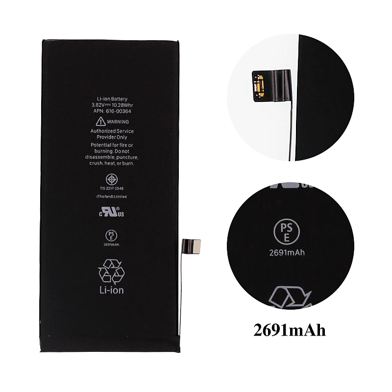 

Factory Oem Battery Mobile Phone Battery For Iphone 6/7/8/X/XS/XR/XS Batteries, Black color