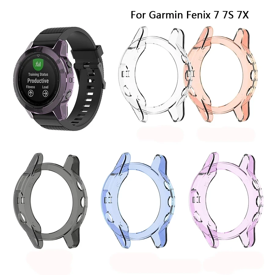 

2022 Fenix7s 7 7S Watch Cover for Garmin Fenix 7S Sapphire Solar Fenix 7 7X Clear Soft TPU Protective Case