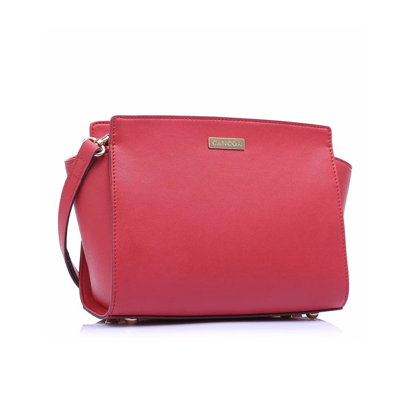 

#2041B 2020 China Manufacturer ladies classic saffiano leather designer women's crossbody lady trendy shoulder bag, Red, various colors available