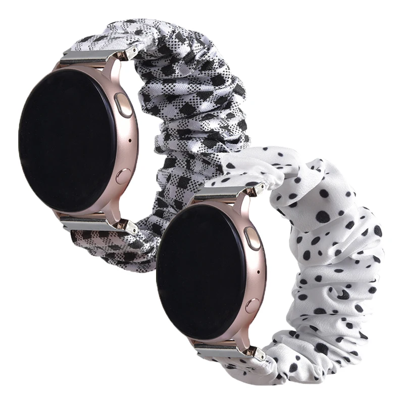 

Wrist Bracelet Band Scrunchie Fabric Elastic Watch Band Straps For samsung galaxy watch active 2, 20mm watch bands