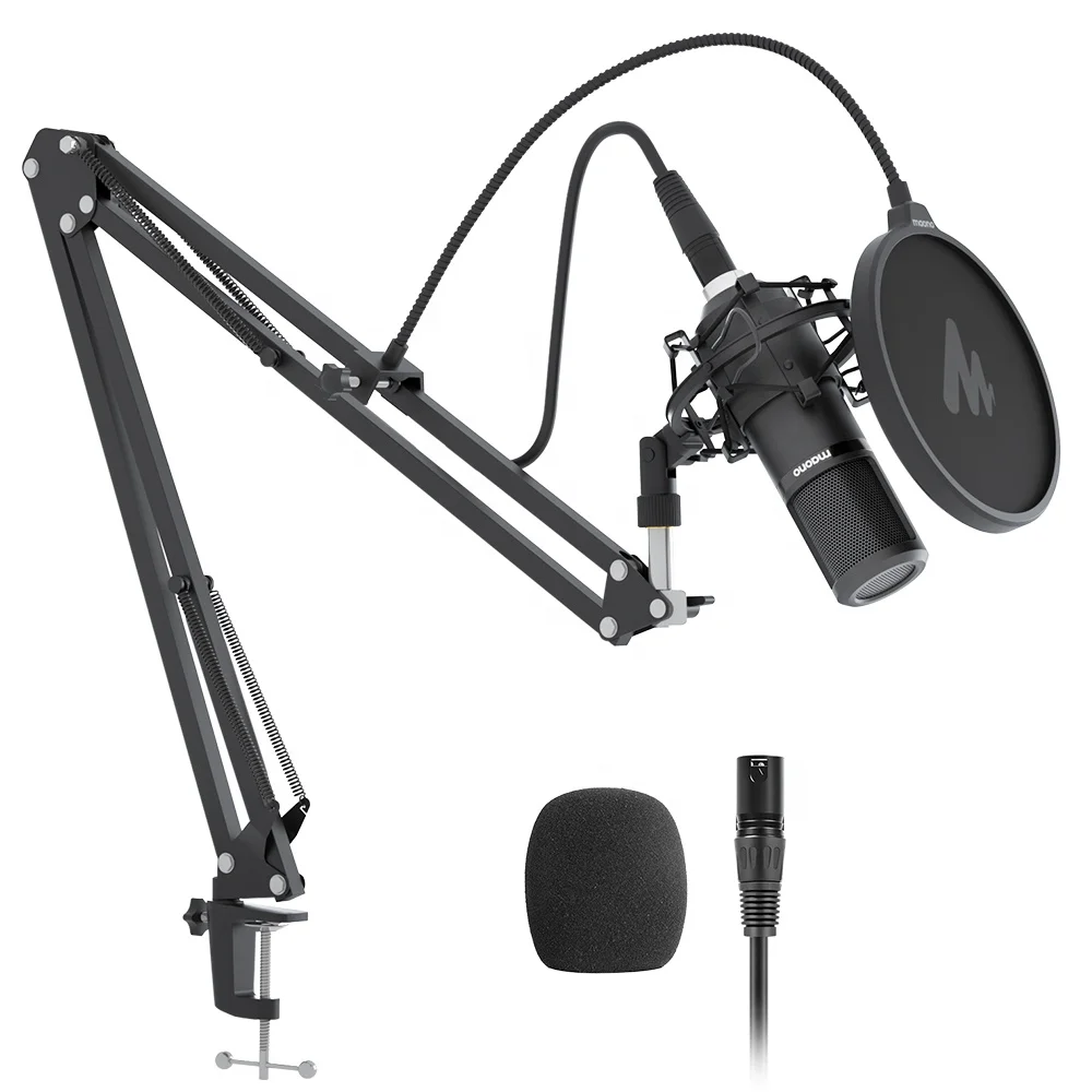 

MAONO Professional Condenser microfono With Microphone Stand Recording bm800 Studio Microphone Recording XLR Podcast Microphone