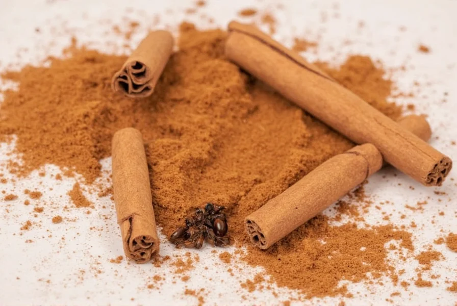 Cinnamon powder creating a barrier line against ants on kitchen counter