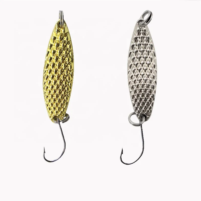 

Factory directly sell freshwater seawater long-range leech sequins hard bait spoon metal lure, Gold/silver