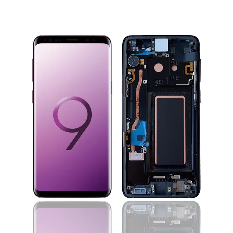 

LCD Display Screen For Samsung Galaxy S9 With Frame LCD Display Touch Screen Digitizer Assembly For Samsung Galaxy S9, Black blue purple
