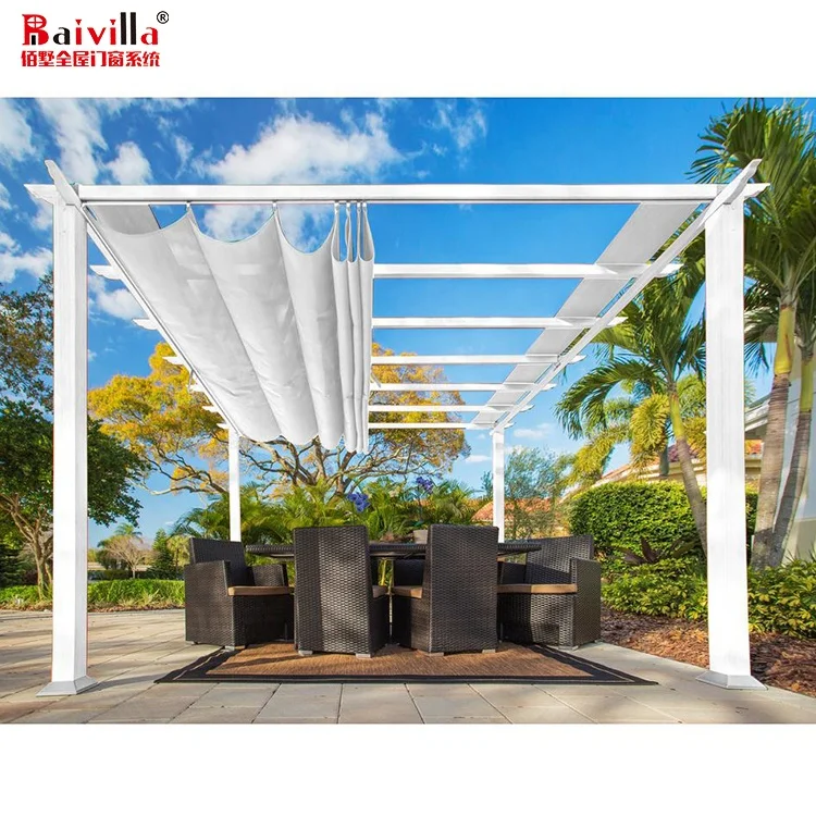 

Outdoor Garden Louvered Roof Kits Aluminium Pergola Retractable, Customized colors