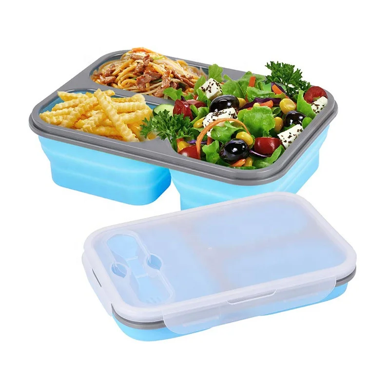 

Leakproof Food Container Collapsible Silicone Foldable Lunch Box, Customized color