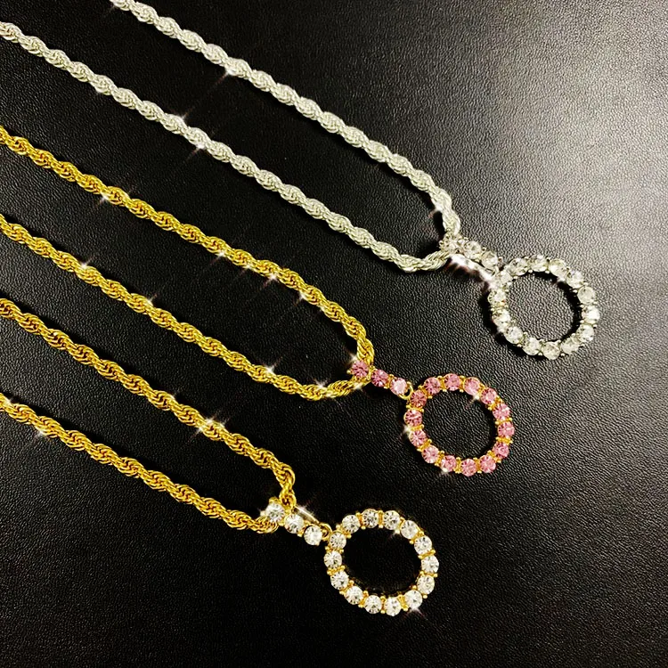 

Cubic Zircon Alphabet Letter Necklace Pendant Initial Tennis Necklace For Women