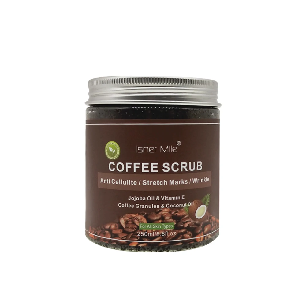 

OEM Private Label 100% Natural Organic Spa Skin Whitening Body Arabica Coffee Scrub, Black