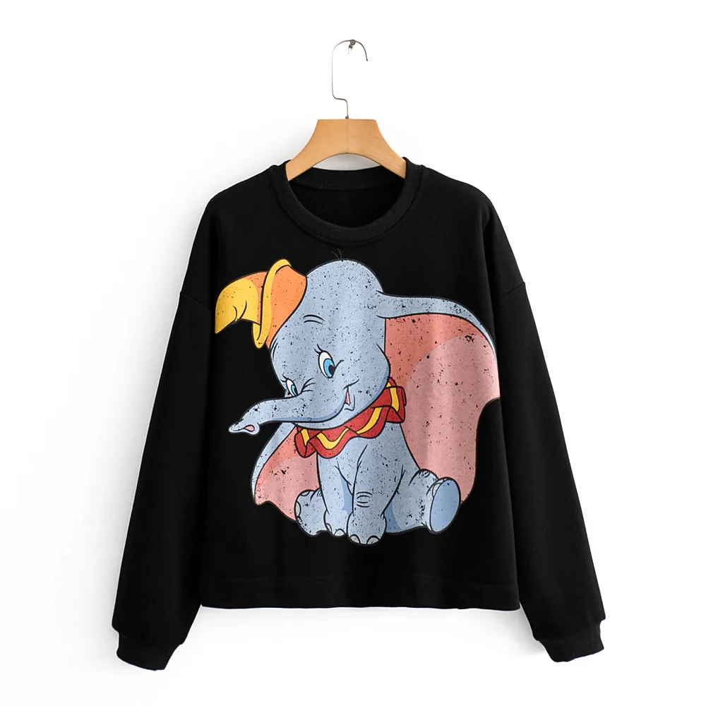 

Casual Knitted Cartoon Sweatshirts Women Spring O Neck Long Sleeve Oversized Hoodies Femme Jumper Sweatshirt