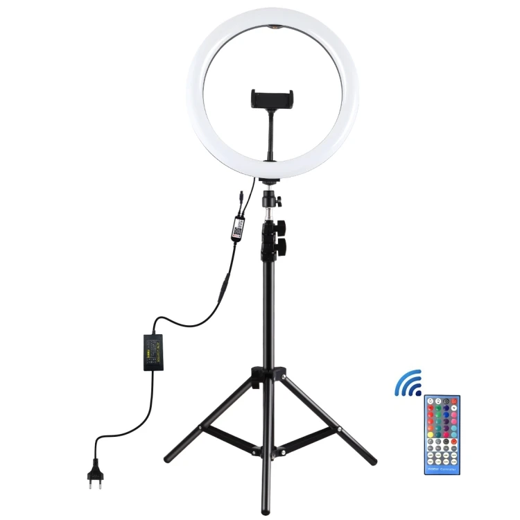 

Top selling Photography photo studio 5050 RGBW 6500k dimmable 12 inch LED Ring Light with tripod stand