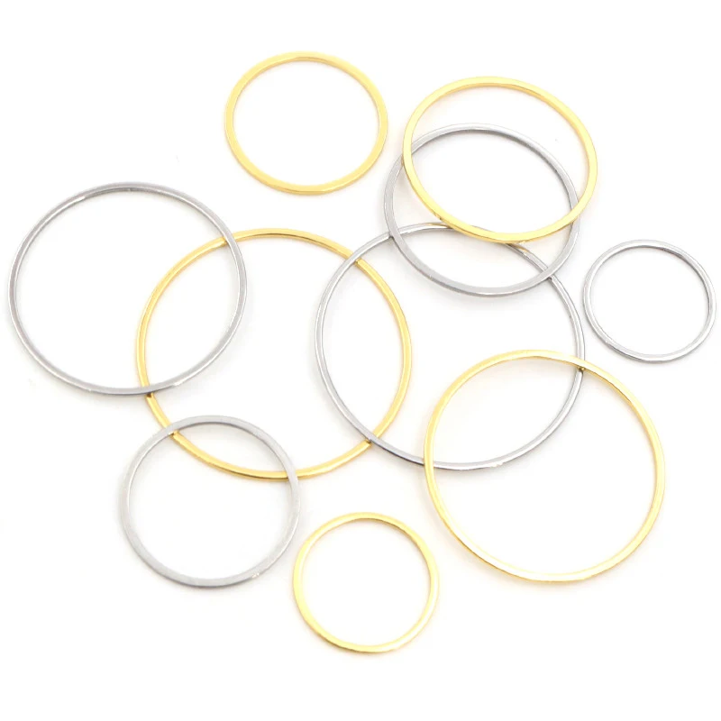 

20pcs 15/20/25/30/35/40mm 316 Stainless Steel Gold Plated Earrings Rings Big Circle Ear Wire Hoops Pendant DIY Jewelry Findings