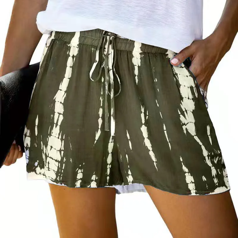 

2022 summer OEM tie-dye anti-pilling stripe plus size women's shorts camo cargo shorts 100% Cotton