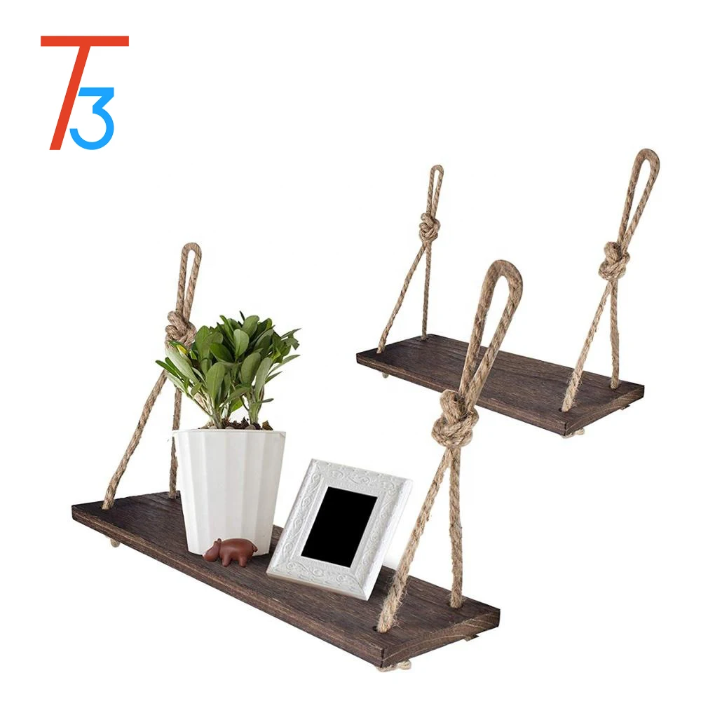 

Wall Mounted Wood Floating Storage Rack Wall Shelf for Room, Beige, brown or as customer's requirement