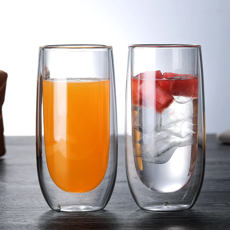 
Manufacturer heat resistant high borosilicate double wall glass mugs 