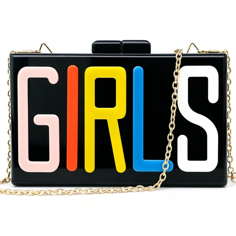 

Handmade Acrylic Geometric GIRLS Clutch Bag, As picture