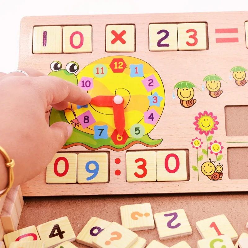 Wooden Montessori Math Toys Digital Stick Learning Box Preschool Education H 