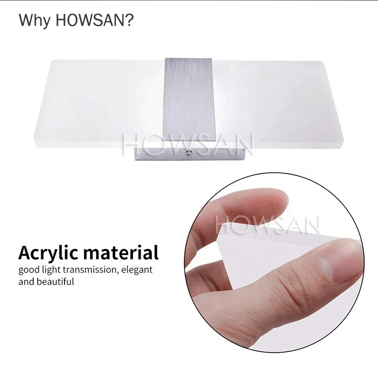 
Indoor 12W LED Wall Lamp AC110V/220V Rectangular Acrylic Abajur Sconce bedroom Decorate Wall Lights 