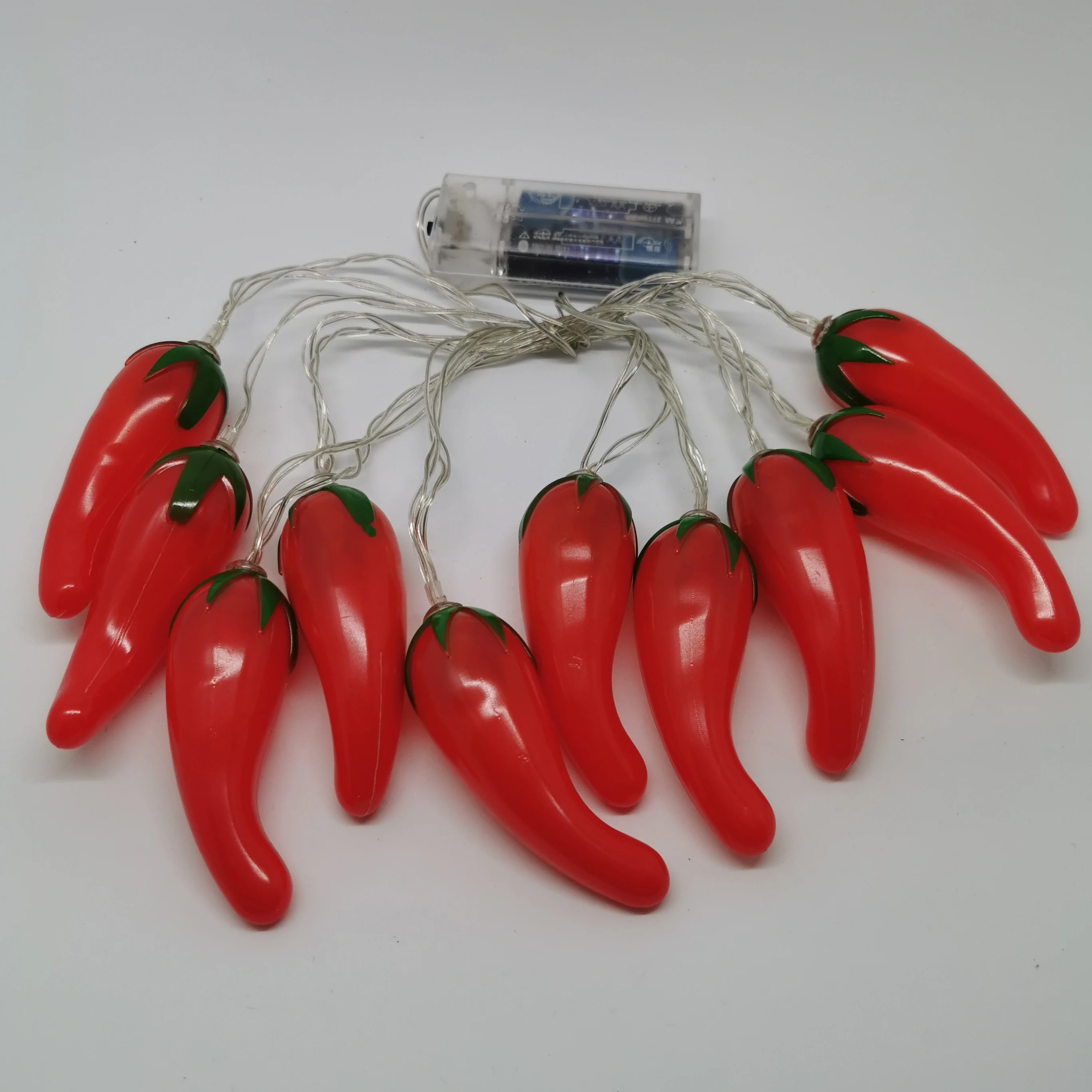 UL Approved Holiday Festive 10 Red Chili Pepper Clustered Mini Light Set Vegetable Lights LED Kitchen String Lights