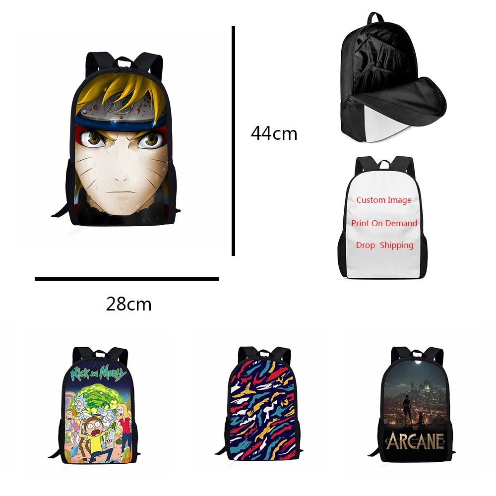 

Custom design print on demand DIY picture image 1 MOQ Polyester Sublimation printing kids children backpack school bags