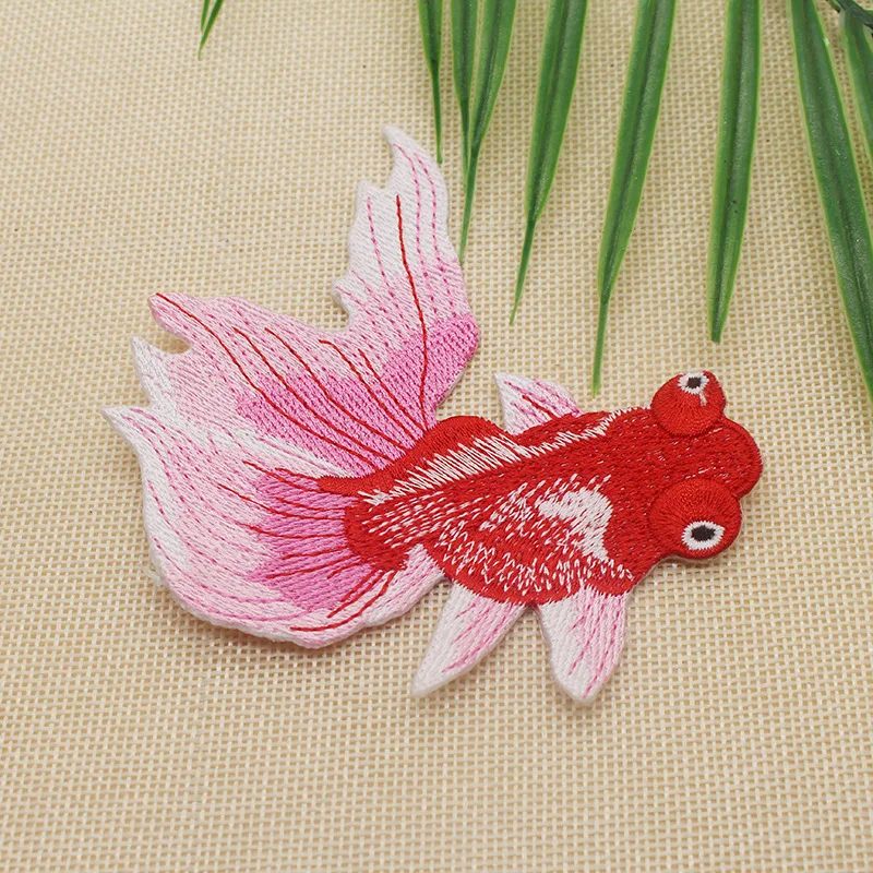 

Chinese style DIY color goldfish embroidery cloth pasted with classic national style Chinese clothing children's wear patch