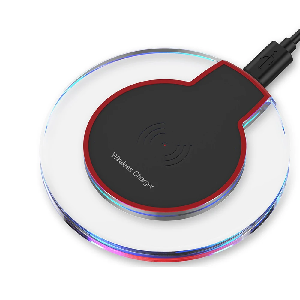 

40% Off Universal Crystal Qi Wireless Charger Pad With LED Light QI Fast Phone Charger, Customized