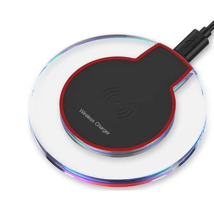 Universal Crystal Qi Wireless Phone Charger Pad LED Light