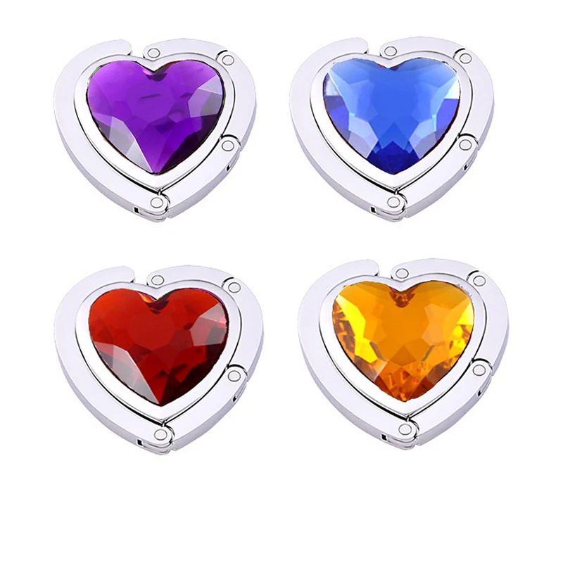 

Spot heart-shaped folding hanging bag hook custom girl bag hook metal table side bag hanging device