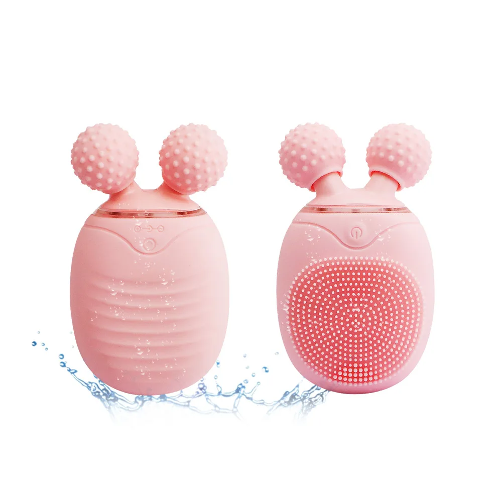 

Mini Portable Waterproof Silicone Rechargeable Electric Face Ultrasonic vibration personal care skin facial cleansing brush