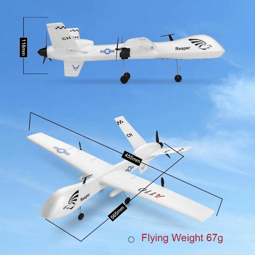 2020 Newest XK110 RC Plane DIY Outdoor Toy 2.4G 3CH RTF Birthday Gift RC Airplane Built-in Gyro EPP Wingspan