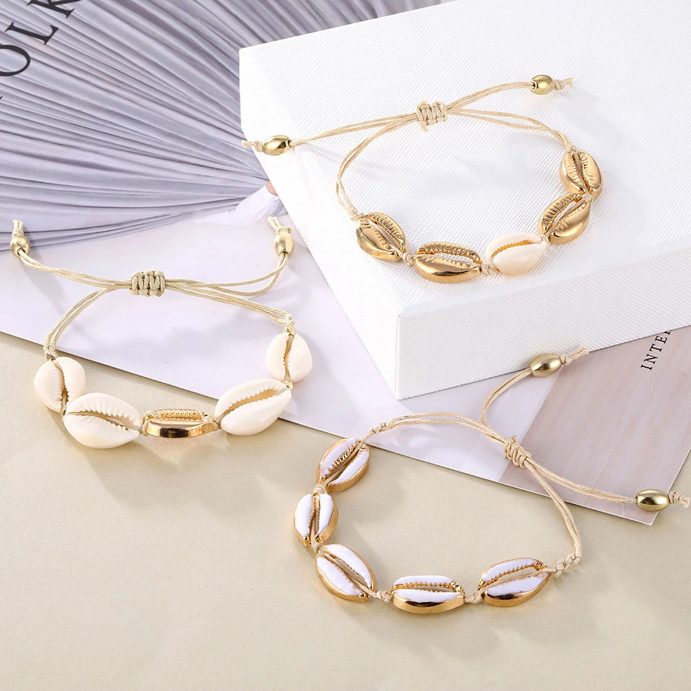 

Vintage Rope Chain Women Beach Sea Shell Bracelet Anklet Jewelry Party Gift Wholesale