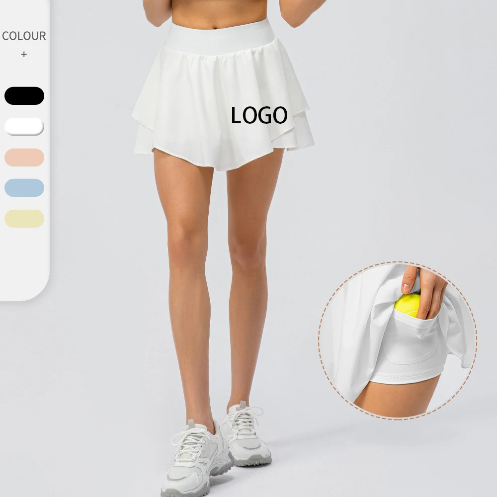 

Golf Yoga Clothing Sportswear Short Sexy Tennis Skirt Two In One Active Sport Running Skorts Skirts With Ball Pockets