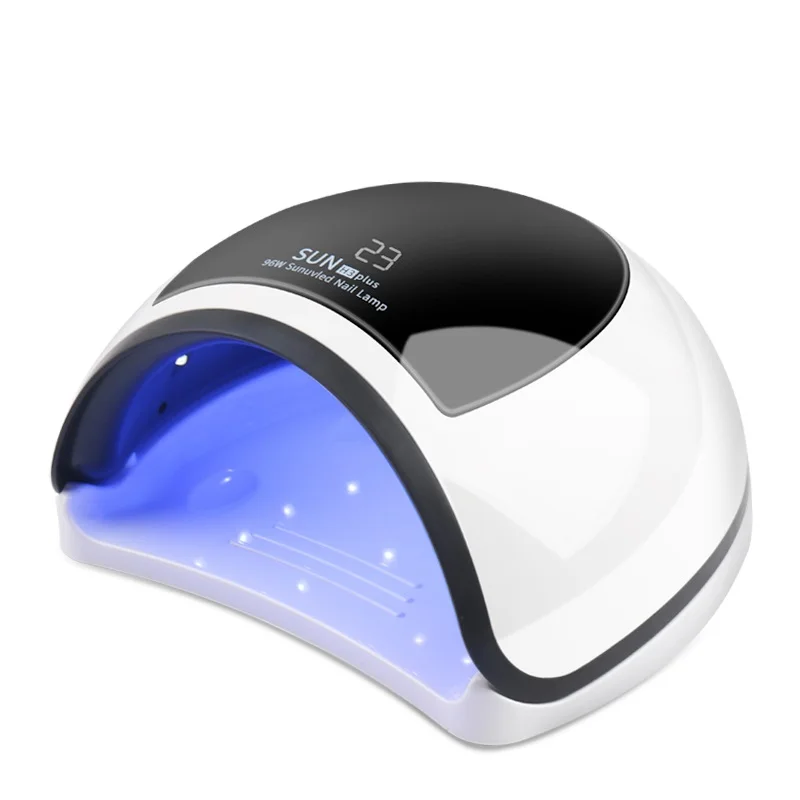 

2020 Hot Selling 96W SUN H3 Plus Nail Lamp Smart Sensor Nail Dryer Double Hands gel uv led nail lamp for beauty salon, White