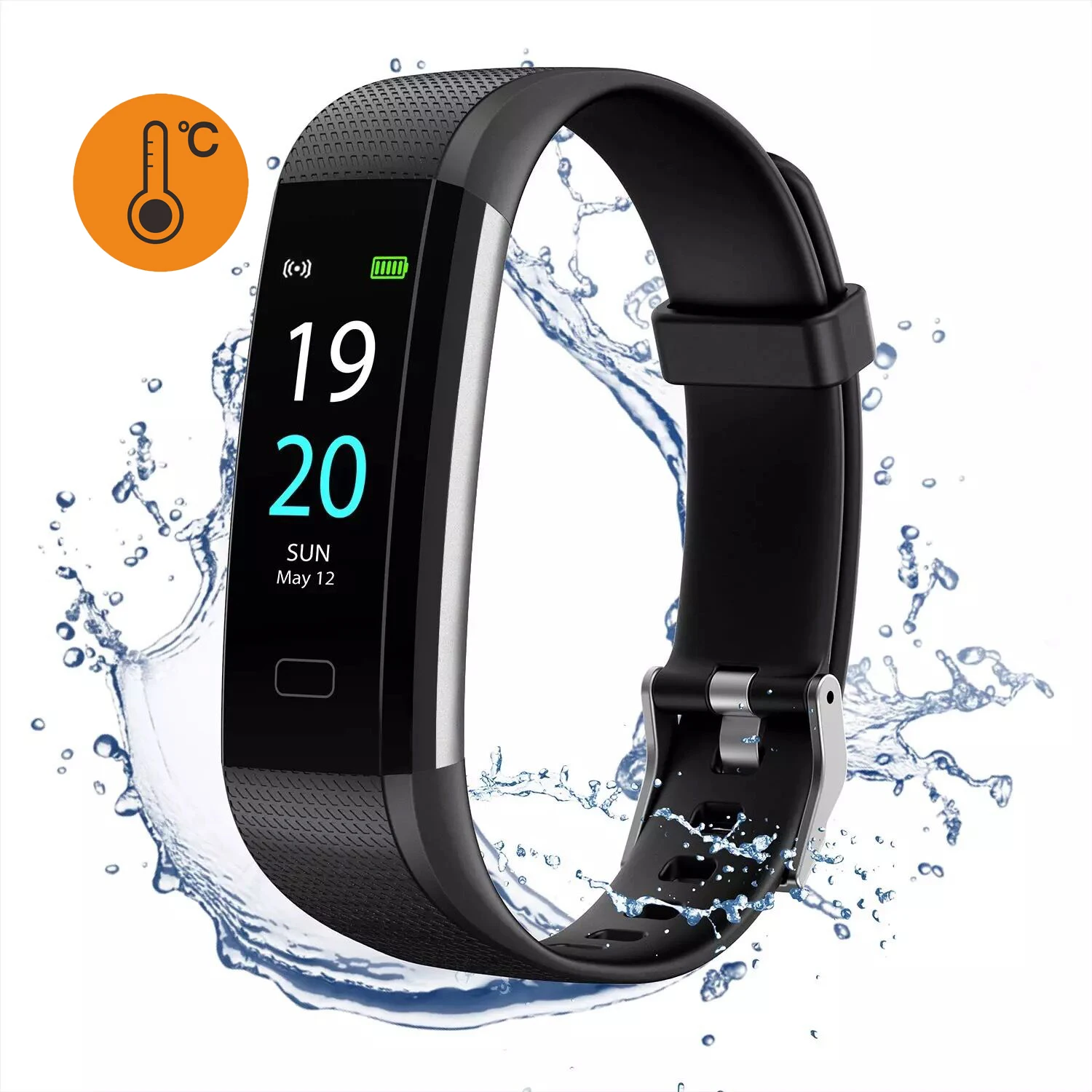 

2021 Amazon hot sale IP68 waterproof fitness tracker body temperature heart rate smart watch bands for iphone android