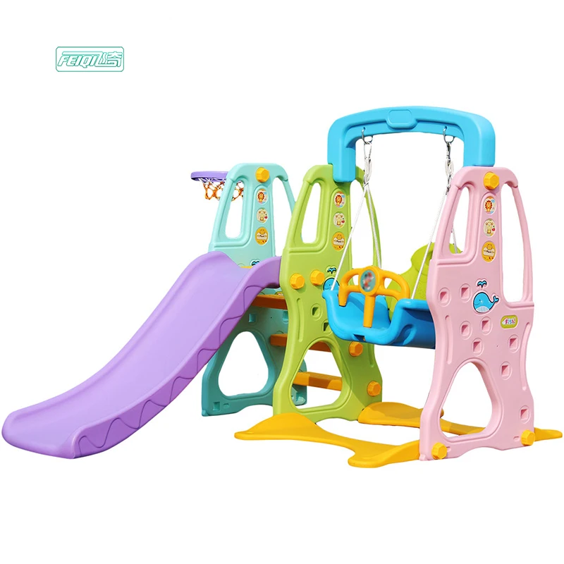 

Wholesale Plastic Outdoor Indoor Playground Baby Kids Slide And Swing Set