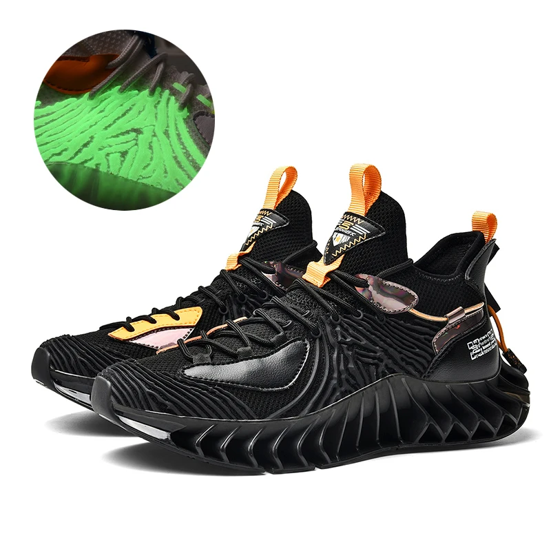 

Spring Blade Running Shoes Non Slip Athletic Tennis Walking Lightweight Sport Shoes Blade Slip on Fashion Sneakers for Men, Customized