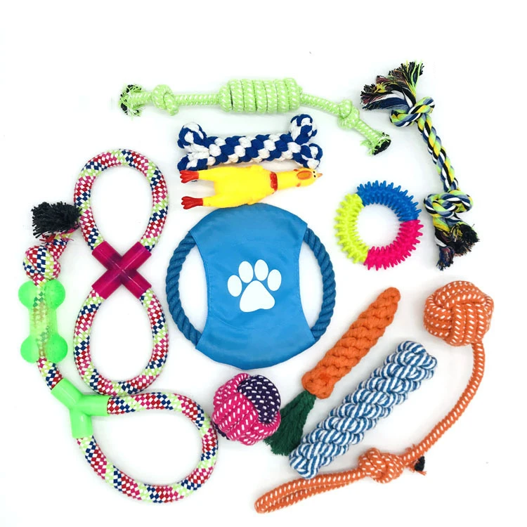 

Amazon wholesale custom cotton rope pet dog toy dog chew toys set